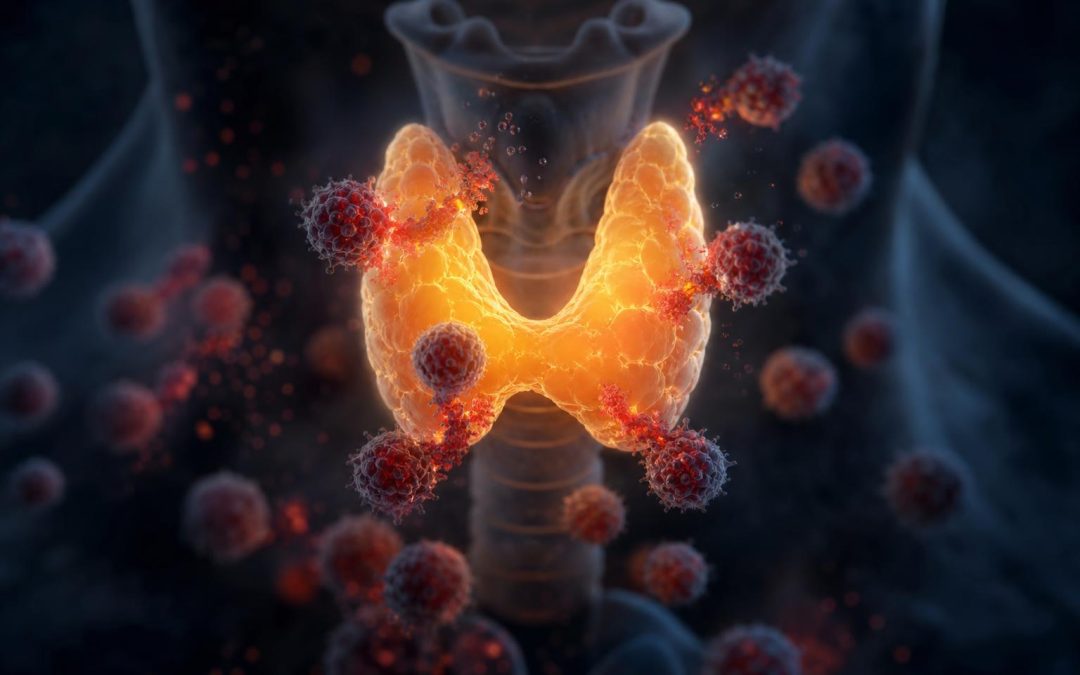 Hashimoto's thyroiditis autoimmune attack on thyroid gland visualization
