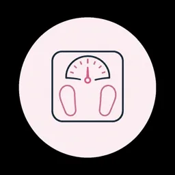 Bathroom scale icon representing medical weight management