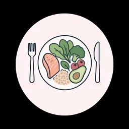 Healthy dinner plate icon representing nutrition and health coaching